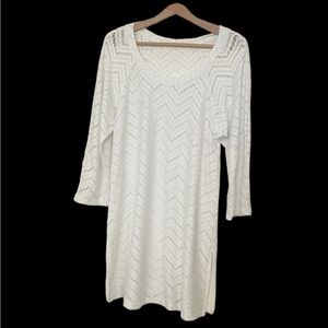 Source Unknown Cream Crochet Mini Dress